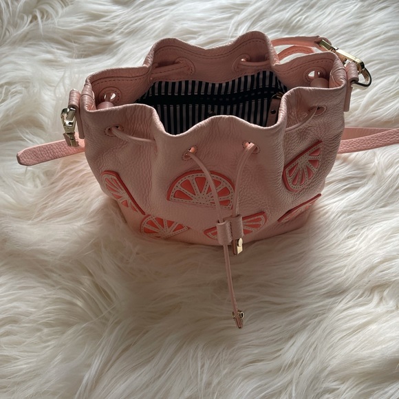 Kate Spade Flights of Fancy Grapefruit Mini Bucket Bag Crossbody - Picture 8 of 16
